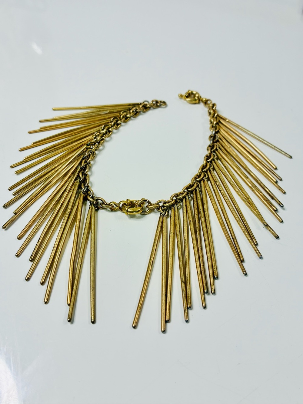Edgy Gold Spike Fringe Bracelet Lightweight Casual Chic